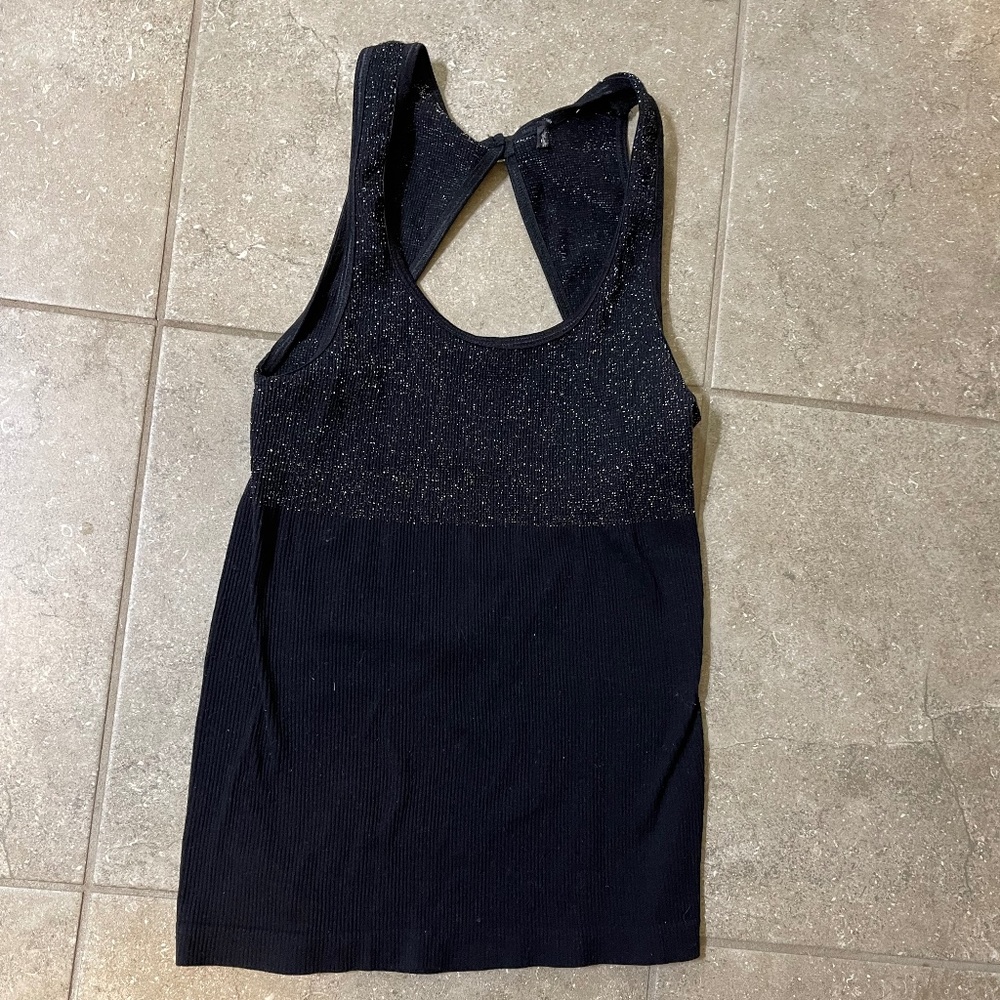 Bebe Black Silver Camisole size S-M